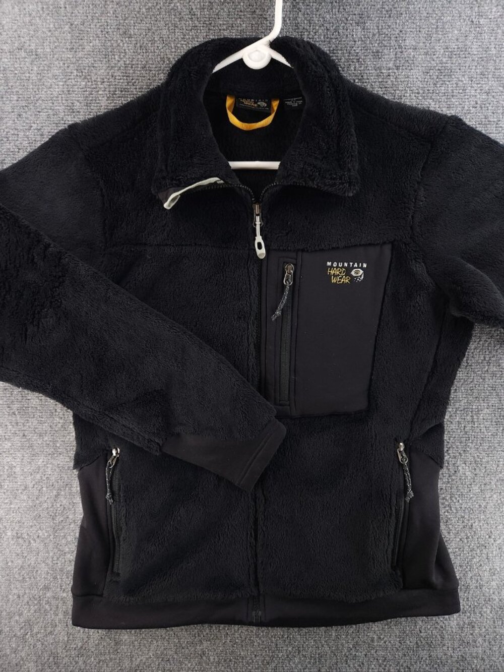 Mountain Hardwear POLARTEC Fuzzy Logo Black Fleece Jacket Polyester Womens Large